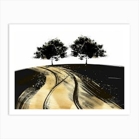 Two Trees On A Dirt Road Art Print