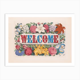 Floral Welcome Poster Art Print