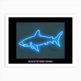 Neon Pink Blacktip Reef Shark Poster 1 Art Print