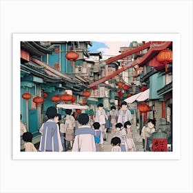 Asian Street Scene 3 Art Print