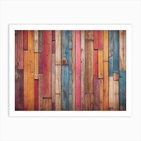 Colorful wood plank texture background 15 Art Print