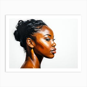 Side Profile Of Beautiful Woman Oil Painting 164 Art Print