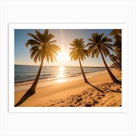 Sunset On The Beach Art Print