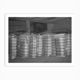 Bales Of Cotton In Warehouse, Compress, Houston, Texas By Russell Lee Art Print