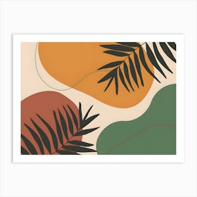 Abstract Tropical Leaves Art Print