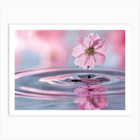 Pink Flower In Water 1 Art Print