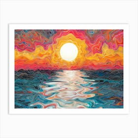 Sunset Over The Ocean 60 Art Print