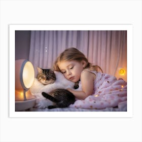 Comfort With Cat Art Print