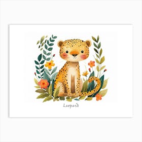 Little Floral Leopard 3 Poster Art Print