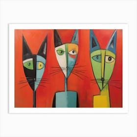 Three Cats 24 Art Print