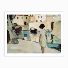 Girl By The Water 1 Art Print