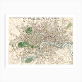 Whitbread's New Plan Of London Drawn From Authentic Survey (1853) Art Print