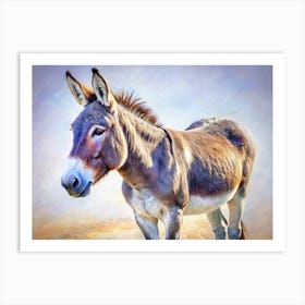 Portrait Of A Donkey In A Painting Style Art Print