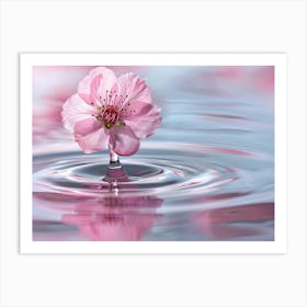Pink Flower In Water 2 Art Print