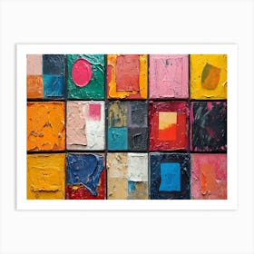 Colorful Chronicles: Abstract Narratives of History and Resilience. Squares Art Print