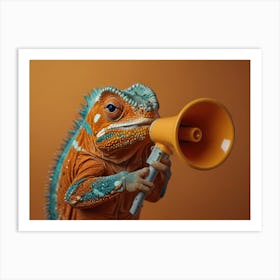 Lizard With Megaphone Art Print