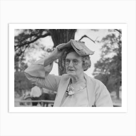 Farm Woman Using Songbook As Sunshade During Dinner At All Day Community Sing, Pie Town, New Mexico Art Print