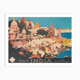 India Vintage Travel Poster Art Print