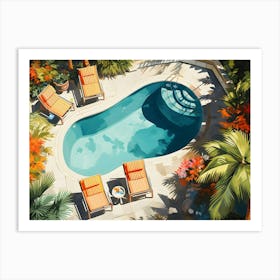 Backyard Pool Delight 1 Art Print