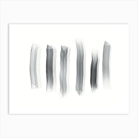 Black And White Brush Strokes Art Print