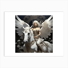 Angel On A Horse Art Print