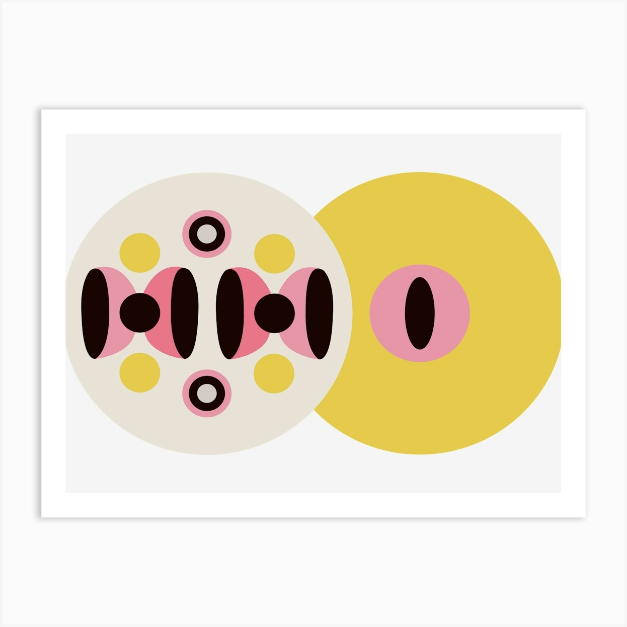 Pink Retro Lamps Motif Art Print by Helene Blonsky