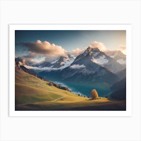 Majestic Mountain Landscape Art Print