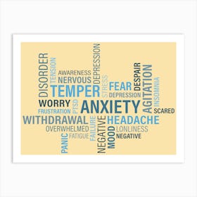 Word Cloud Of Anxiety Art Print