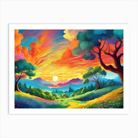 Sunset Painting 2 Art Print
