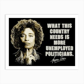 Angela Davis Vintage with Quotes Art Print