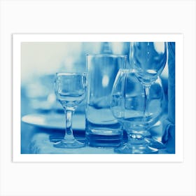 Table Setting With Wine Glasses Art Print