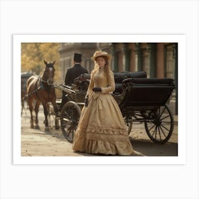 Victorian Woman And Horse Art Print