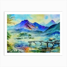 Echoes Of The Misty Peaks Art Print