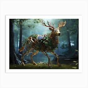 Deer In The Woods Paintings Art Print 5 Art Print