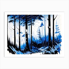 Blue Forest 1 Art Print