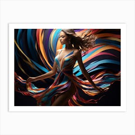 Woman In A Colorful Dress 3 Art Print