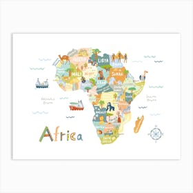 Africa Map Art Print