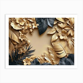 Gold Leaf Frame Art Print