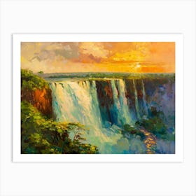 Sunset At Victoria Falls Art Print