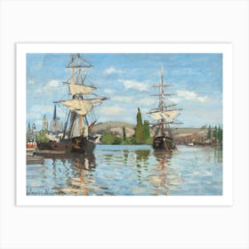 Ships Riding On The Seine At Rouen (1872–1873), Claude Monet Art Print
