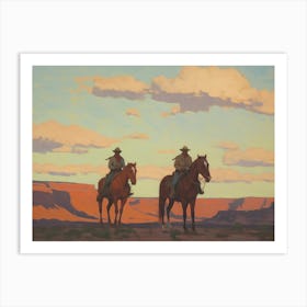 Two Cowboys In The Desert Art Print