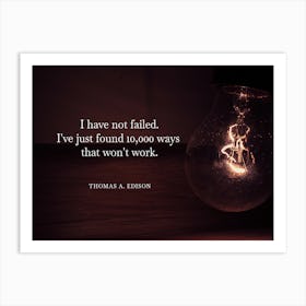Thomas Edison inspirational Quote Poster Art Print