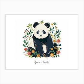 Little Floral Giant Panda 1 Poster Art Print