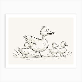 Duck Family Kids and Nursery 1 Art Print