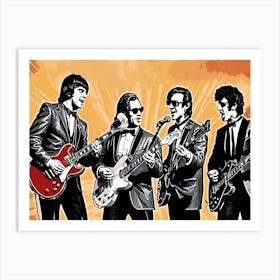 Retro Vintage Rock And Roll Music Band wall art poster Art Print