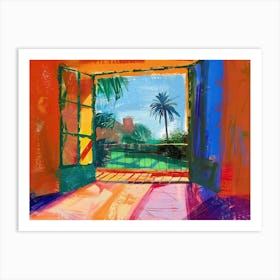 Malaga From The Window View Painting 4 Art Print