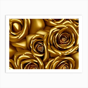 Gold Roses 1 Art Print