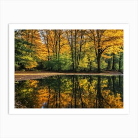 Serene Autumn Reflections 43 Art Print