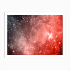 Red And Black Galaxy Space Background Art Print