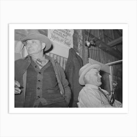 Auctioneer (Right) And An Official (Left) At Livestock Auction, San Angelo, Texas By Russell Lee Art Print